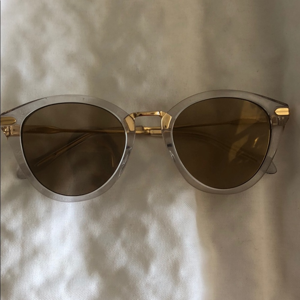 Beautiful semi see through lens glasses.